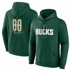 Milwaukee Bucks Center Court Name & Number Custom Hoodie Hunter Green outlet