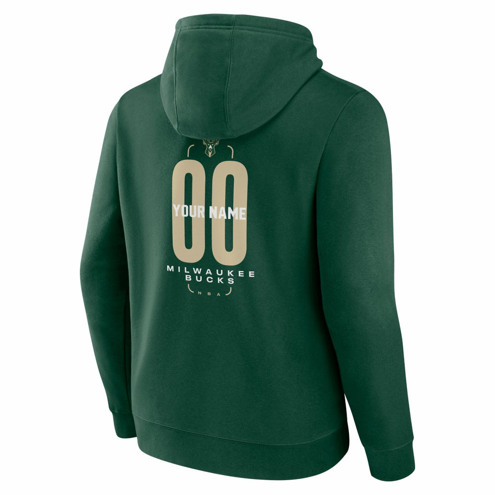 Milwaukee Bucks Center Court Name & Number Custom Hoodie Hunter Green outlet