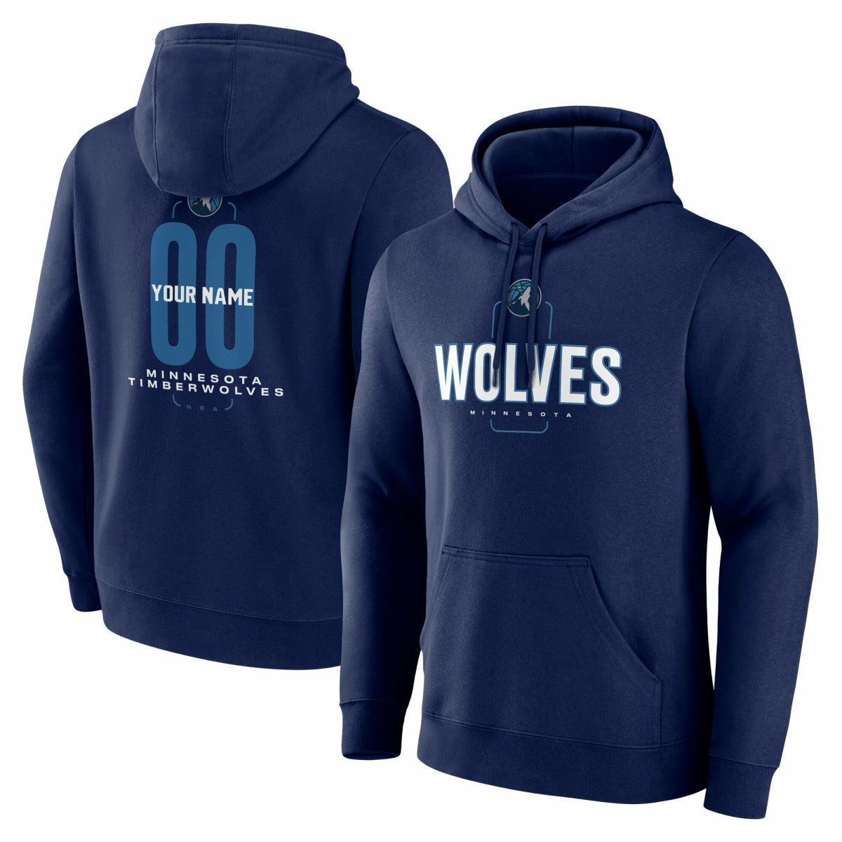 Minnesota Timberwolves Center Court Name & Number Custom Hoodie Navy outlet