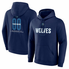 Minnesota Timberwolves Center Court Name & Number Custom Hoodie Navy outlet