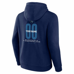Minnesota Timberwolves Center Court Name & Number Custom Hoodie Navy outlet