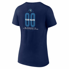 Minnesota Timberwolves Women's Center Court Name & Number Custom V-Neck T-Shirt Navy outlet
