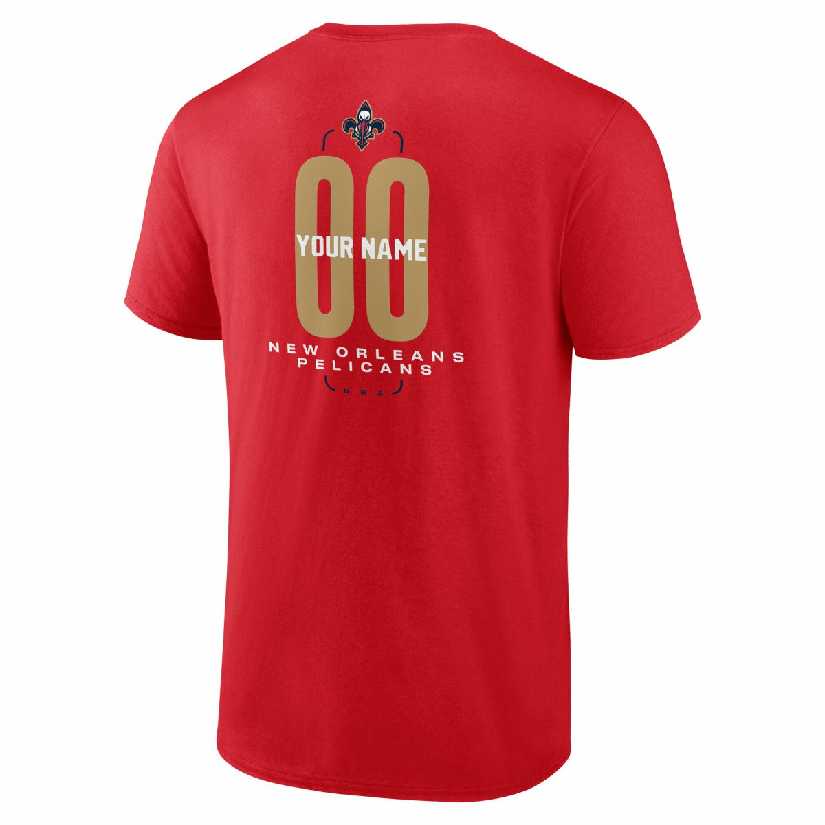 New Orleans Pelicans Center Court Name & Number Custom T-Shirt Red