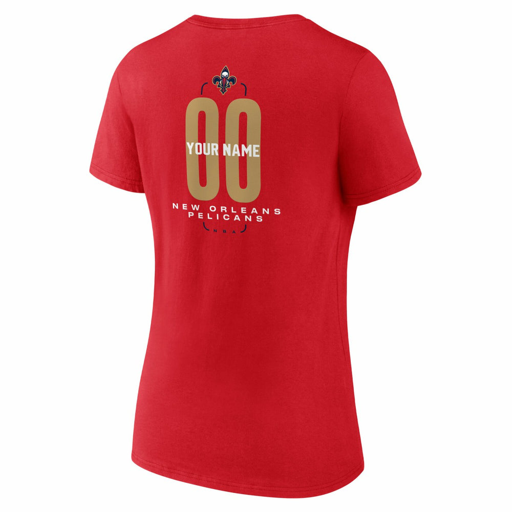 New Orleans Pelicans Women's Center Court Name & Number Custom V-Neck T-Shirt Red outlet
