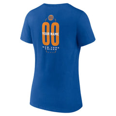 New York Knicks Women's Center Court Name & Number Custom V-Neck T-Shirt Blue outlet