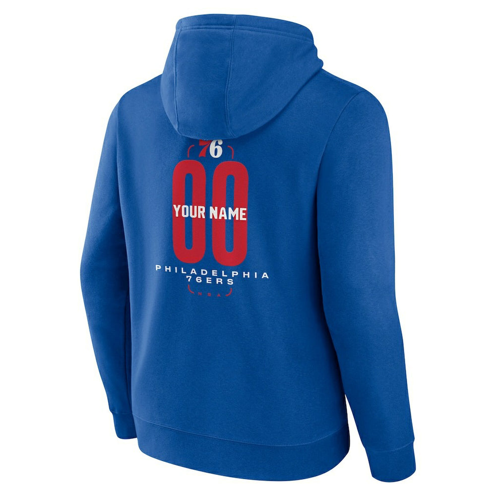 Philadelphia 76ers Center Court Name & Number Custom Hoodie Royal