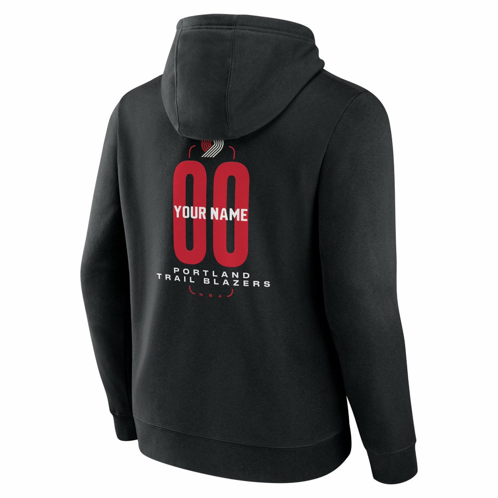 Portland Trail Blazers Center Court Name & Number Custom Hoodie Black