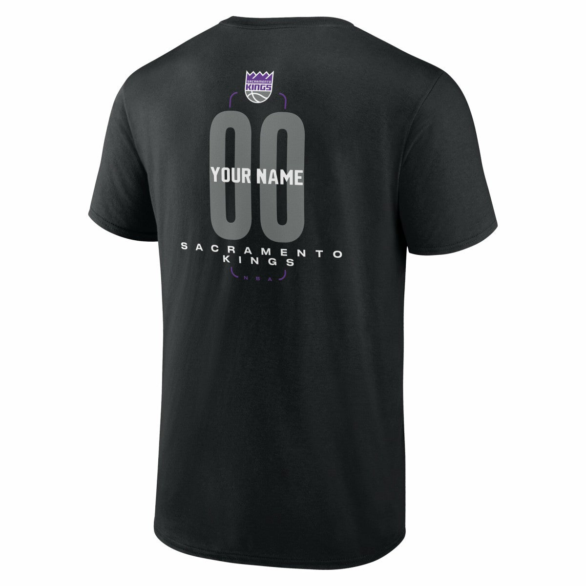 Sacramento Kings Center Court Name & Number Custom T-Shirt Black