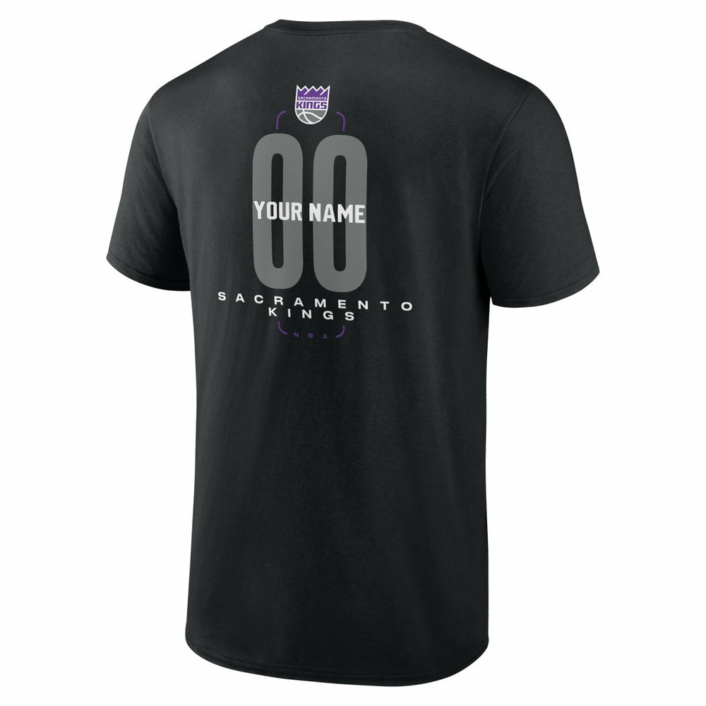 Sacramento Kings Center Court Name & Number Custom T-Shirt Black