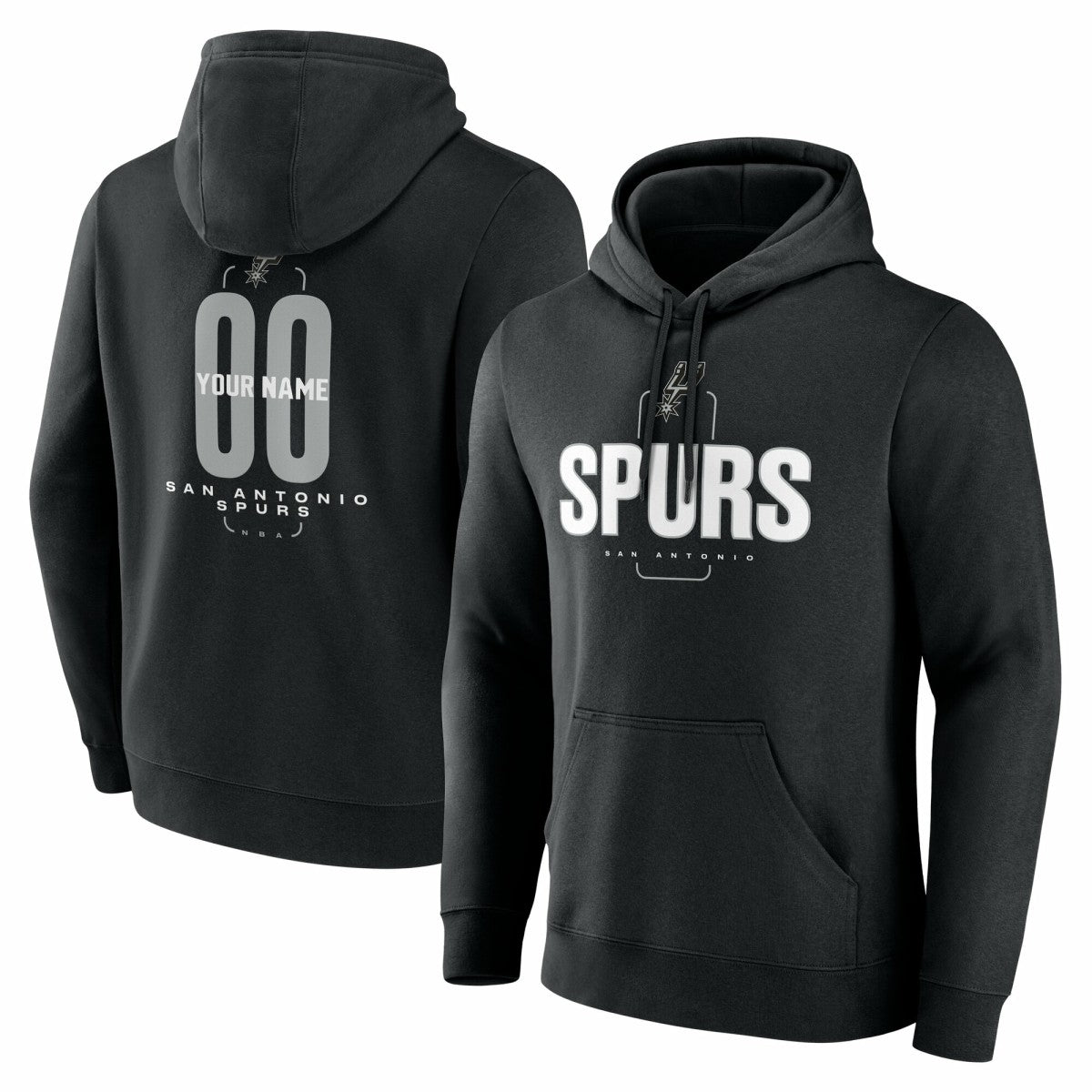 San Antonio Spurs Center Court Name & Number Custom Hoodie Black outlet