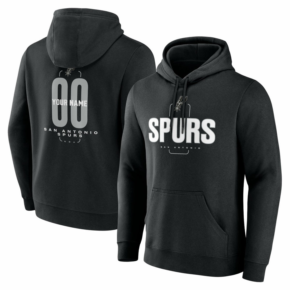 San Antonio Spurs Center Court Name & Number Custom Hoodie Black outlet