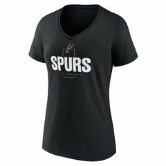 San Antonio Spurs Women's Center Court Name & Number Custom V-Neck T-Shirt Black