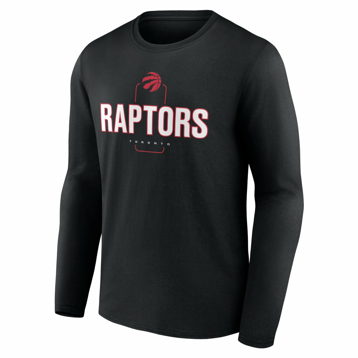 Toronto Raptors Center Court Name & Number Custom Long Sleeve T-Shirt Black