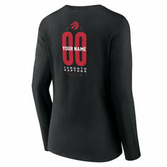 Toronto Raptors Women's Center Court Name & Number Custom Long Sleeve V-Neck T-Shirt Black