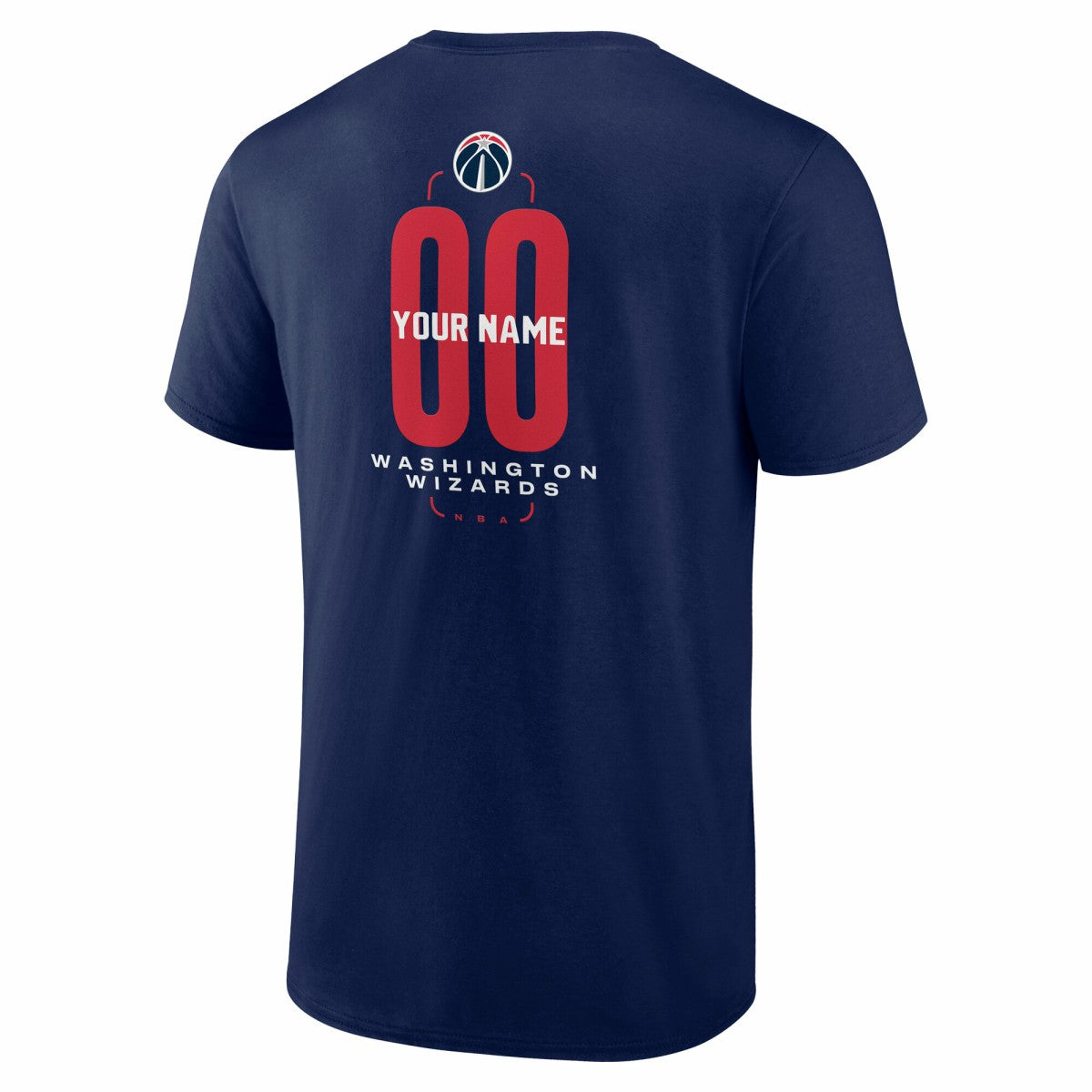 Washington Wizards Center Court Name & Number Custom T-Shirt Navy