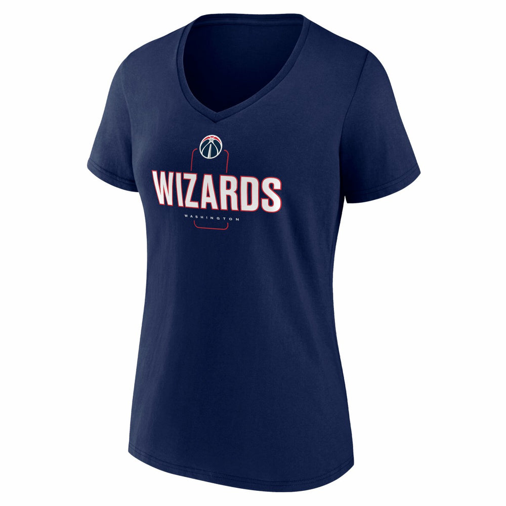 Washington Wizards Women's Center Court Name & Number Custom V-Neck T-Shirt Navy