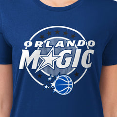 Orlando Magic G-III 4Her by Carl Banks Women's Super-Slim Lightweight Pinstripe Circle Graphic T-Shirt Blue
