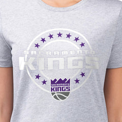 Sacramento Kings G-III 4Her by Carl Banks Women's Super-Slim Lightweight Pinstripe Circle Graphic T-Shirt Gray outlet