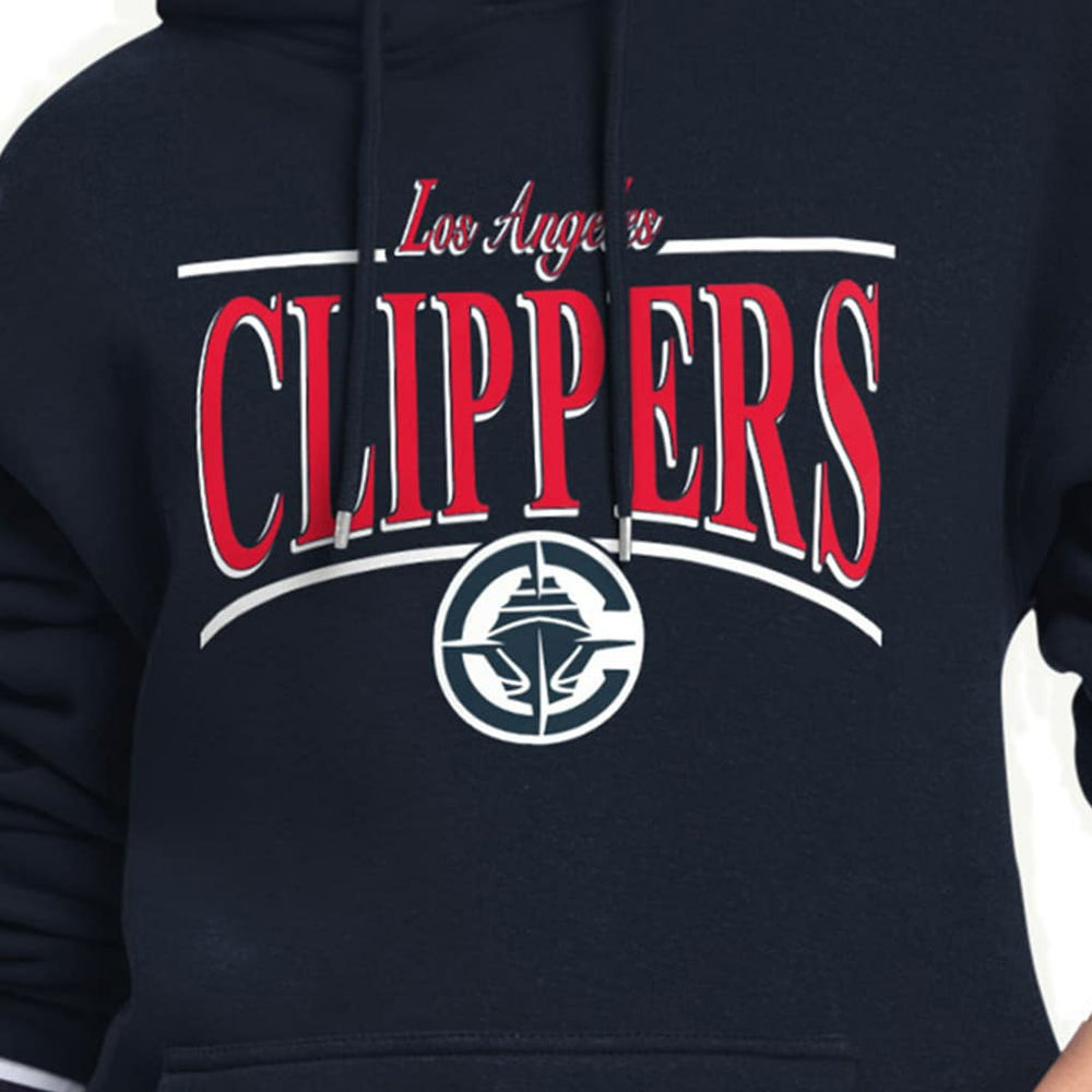 LA Clippers Starter Women's Arch Stripe Fleece Hoodie Navy