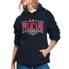 New Orleans Pelicans Starter Women's Arch Stripe Fleece Hoodie Navy