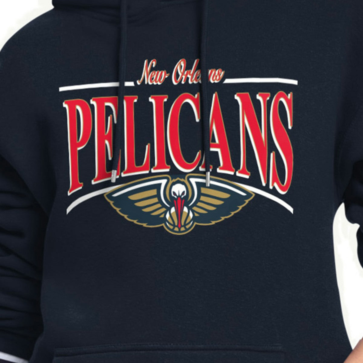 New Orleans Pelicans Starter Women's Arch Stripe Fleece Hoodie Navy