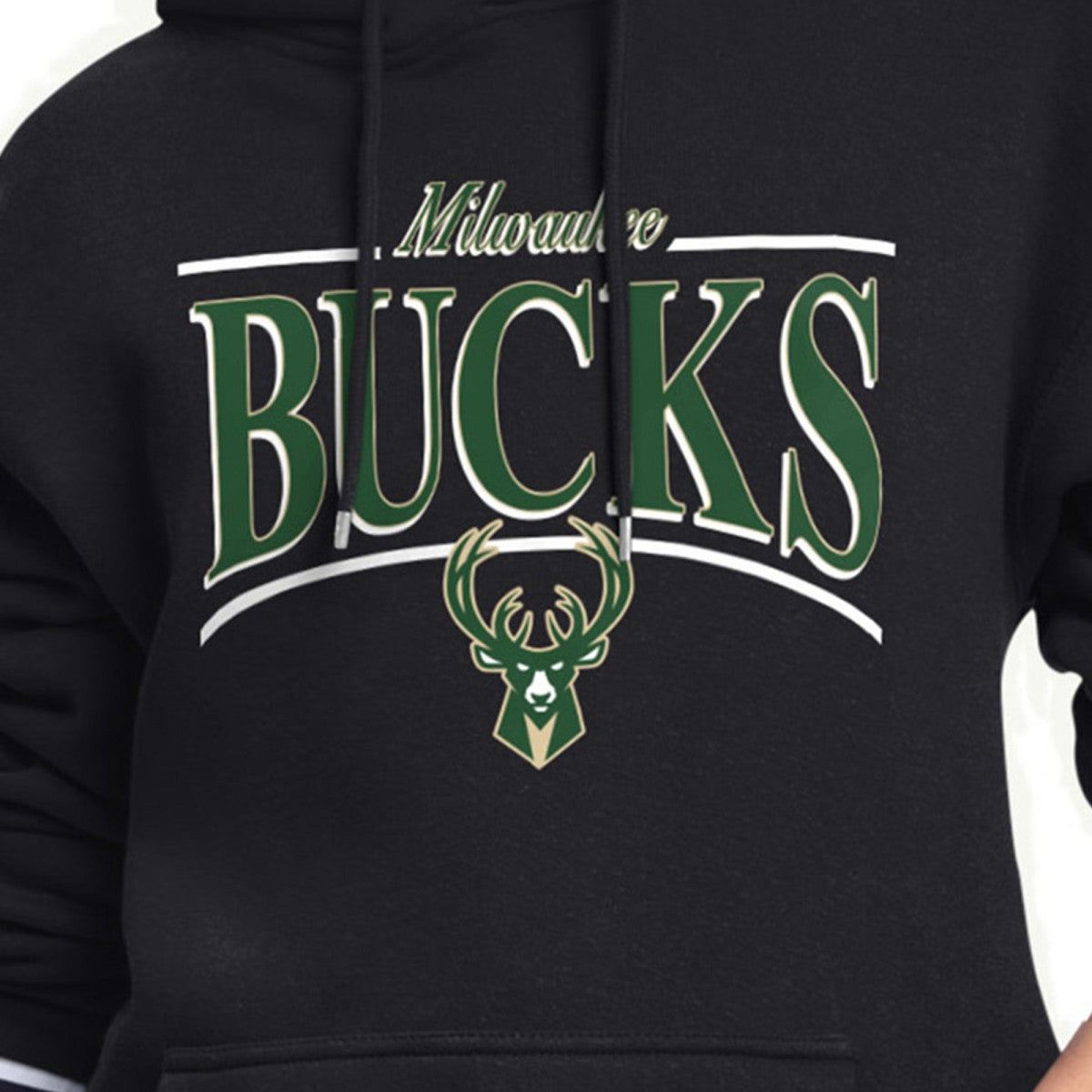 Milwaukee Bucks Starter Women's Arch Stripe Fleece Hoodie Black outlet