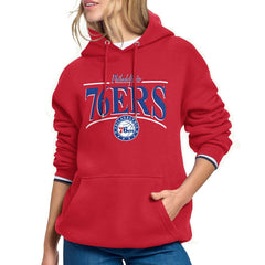 Philadelphia 76ers Starter Women's Arch Stripe Fleece Hoodie Red