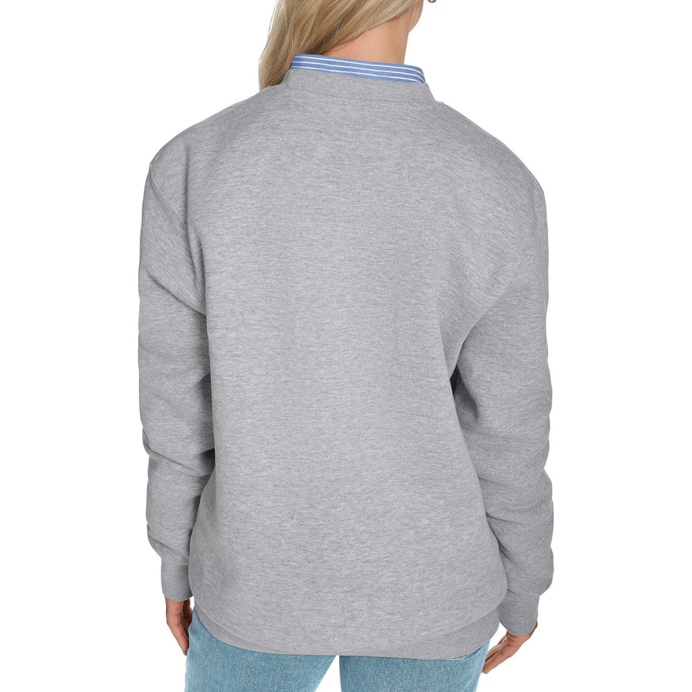 New York Knicks Starter Women's Arch Stripe Fleece Crewneck Sweatshirt Gray