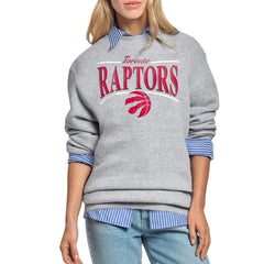 Toronto Raptors Starter Women's Arch Stripe Fleece Crewneck Sweatshirt Gray