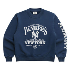 New York Yankees Madhappy Unisex High Rib Sweatshirt - Blue Sweatshirts