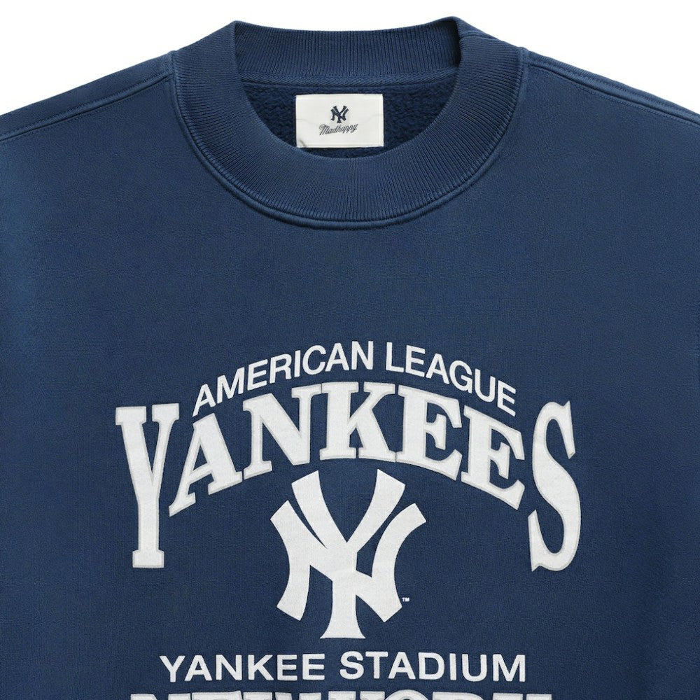 New York Yankees Madhappy Unisex High Rib Sweatshirt - Blue Sweatshirts