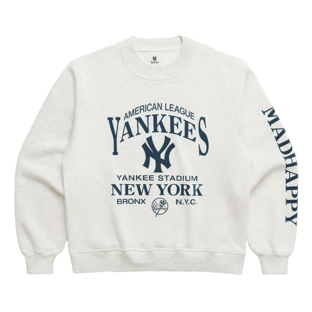 New York Yankees Madhappy Unisex High Rib Sweatshirt - Heather Gray Sweatshirts