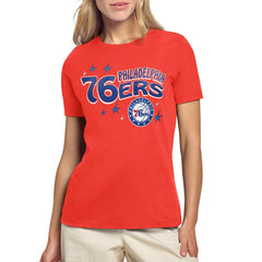 Philadelphia 76ers Starter Women's Fireworks T-Shirt Red