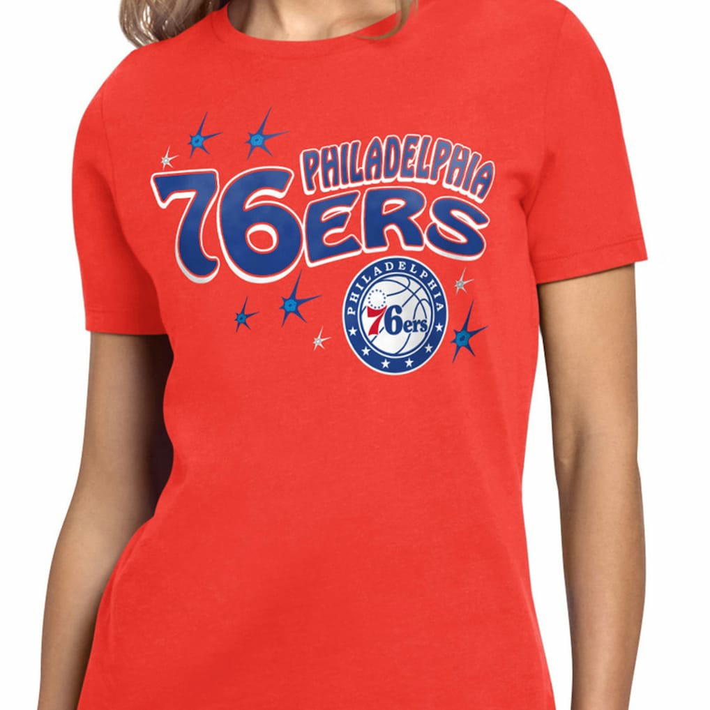 Philadelphia 76ers Starter Women's Fireworks T-Shirt Red