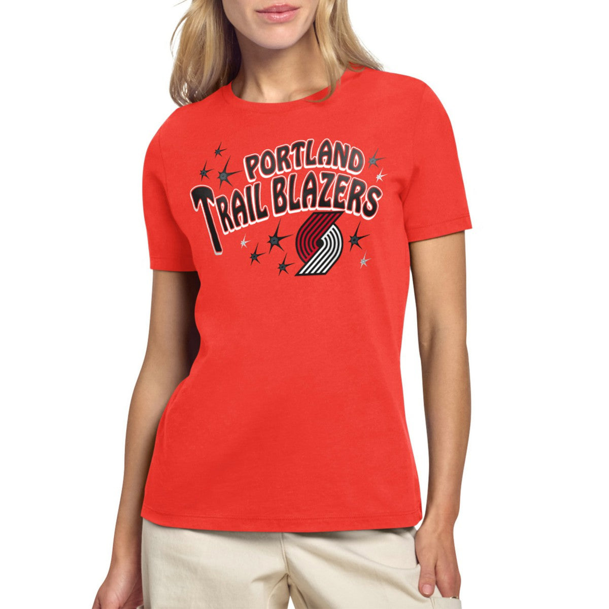 Portland Trail Blazers Starter Women's Fireworks T-Shirt Red