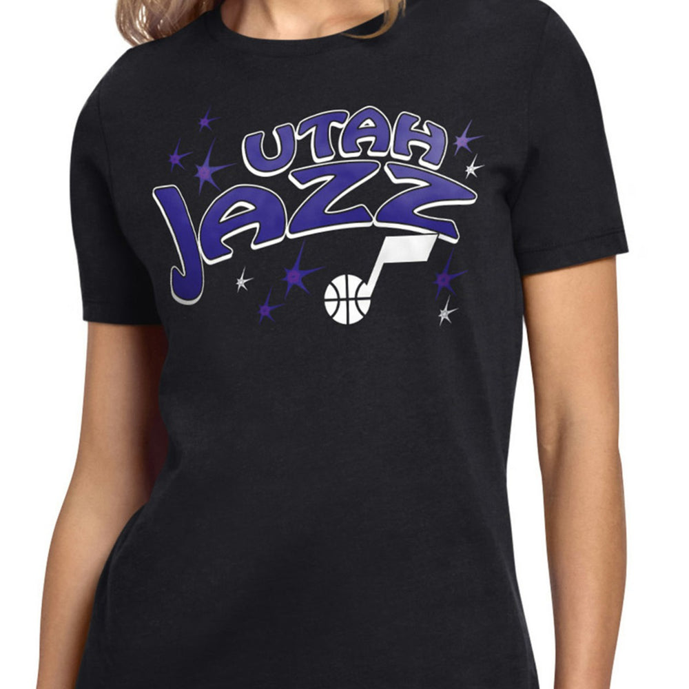 Utah Jazz Starter Women's Fireworks T-Shirt Black
