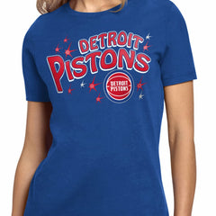 Detroit Pistons Starter Women's Fireworks T-Shirt Blue outlet