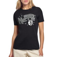 Brooklyn Nets Starter Women's Fireworks T-Shirt Black outlet