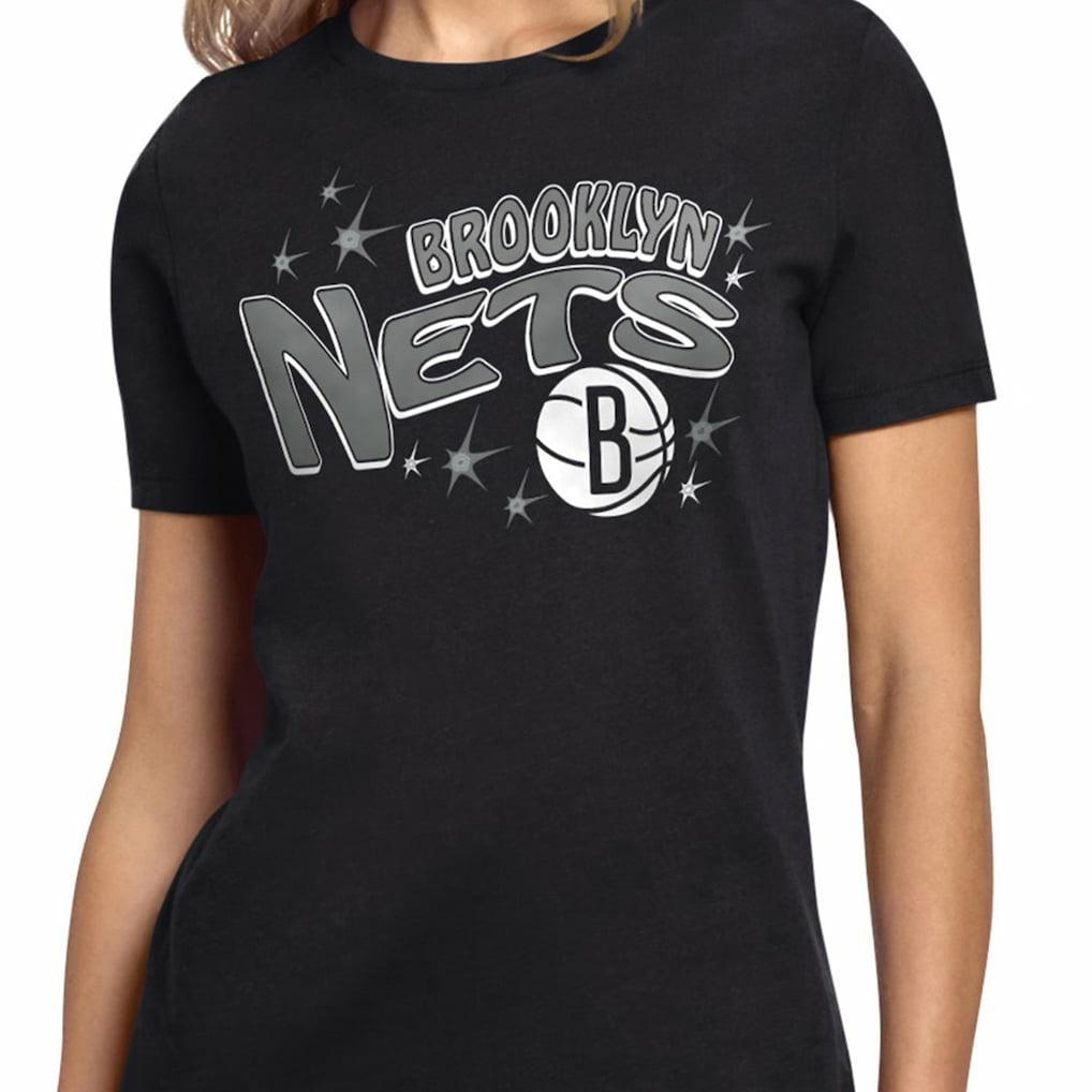 Brooklyn Nets Starter Women's Fireworks T-Shirt Black outlet