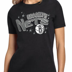 Brooklyn Nets Starter Women's Fireworks T-Shirt Black outlet