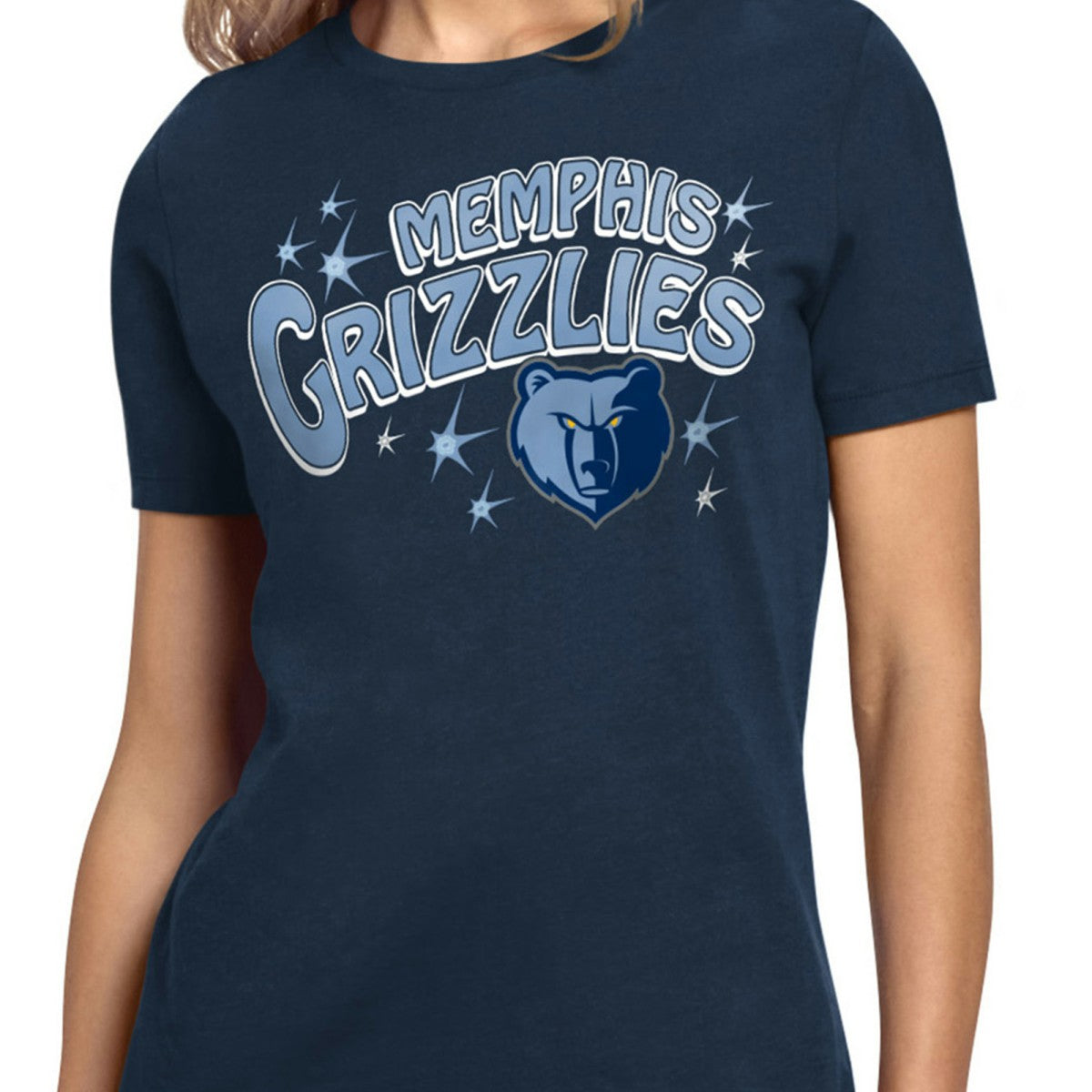 Memphis Grizzlies Starter Women's Fireworks T-Shirt Navy