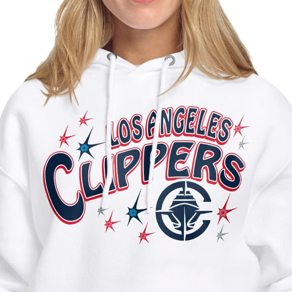 LA Clippers Starter Women's Fireworks Fleece Hoodie White