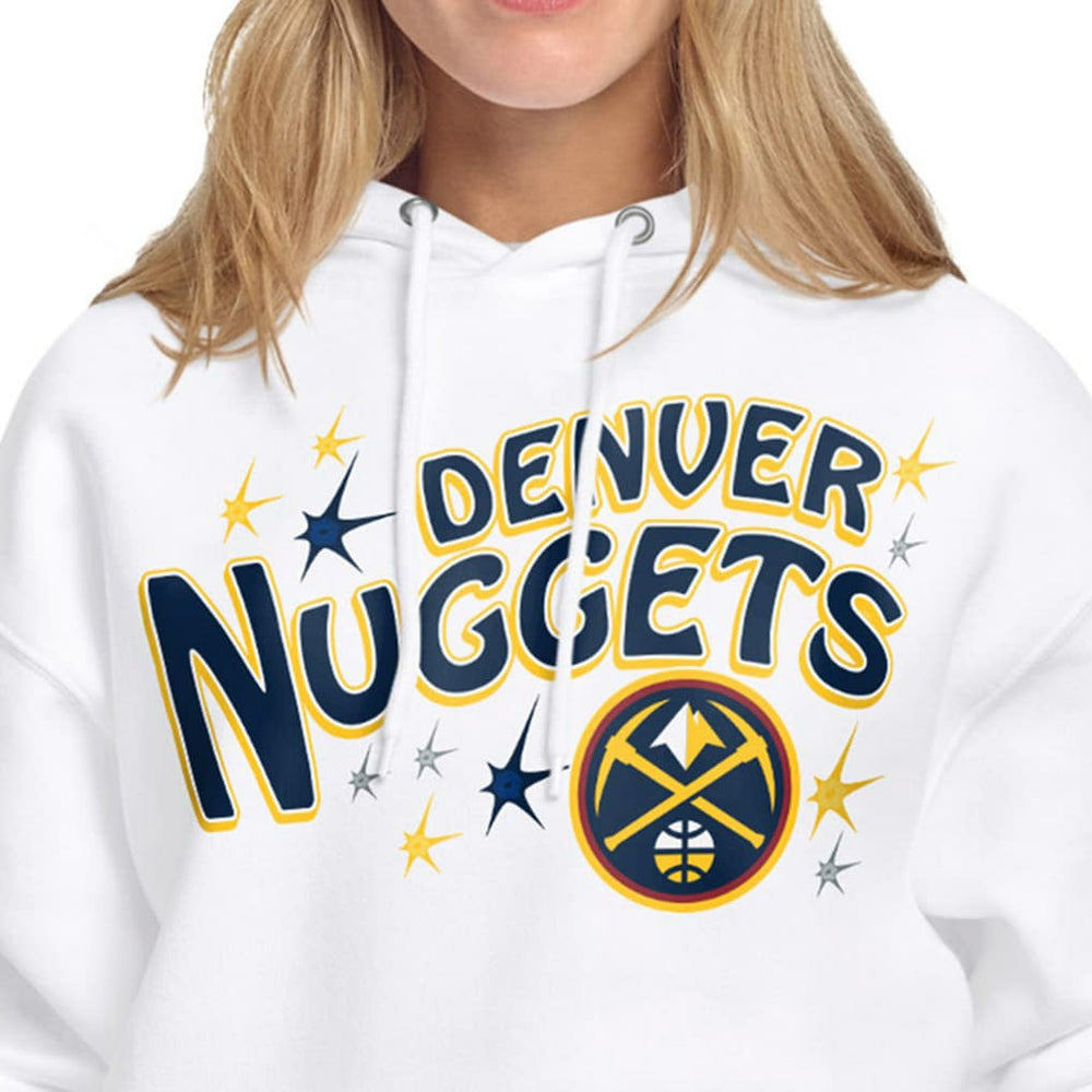 Denver Nuggets Starter Women's Fireworks Fleece Hoodie White