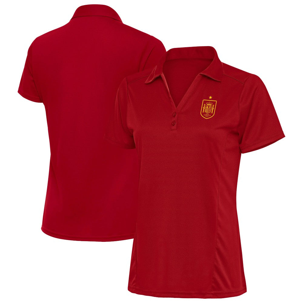 Spain National Team Antigua Women's Statement Y-Neck Polo Red