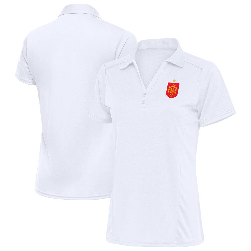 Spain National Team Antigua Women's Statement Y-Neck Polo White