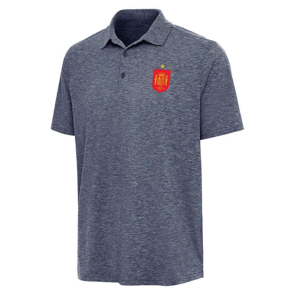 Spain National Team Antigua Triple Shot Polo Heather Navy
