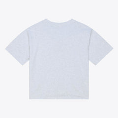 Los Angeles Dodgers Mitchell & Ness Women's Script Cropped Boxy T-Shirt - Heather Gray T-shirts