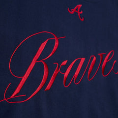 Atlanta Braves Mitchell & Ness Women's Script Sweatshirt - Navy Sweatshirts
