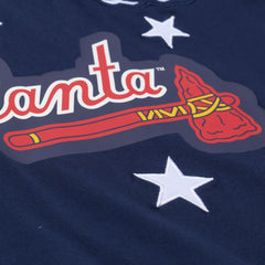 Atlanta Braves Mitchell & Ness Women's Pep Rally Cropped Boxy T-Shirt - Navy T-shirts
