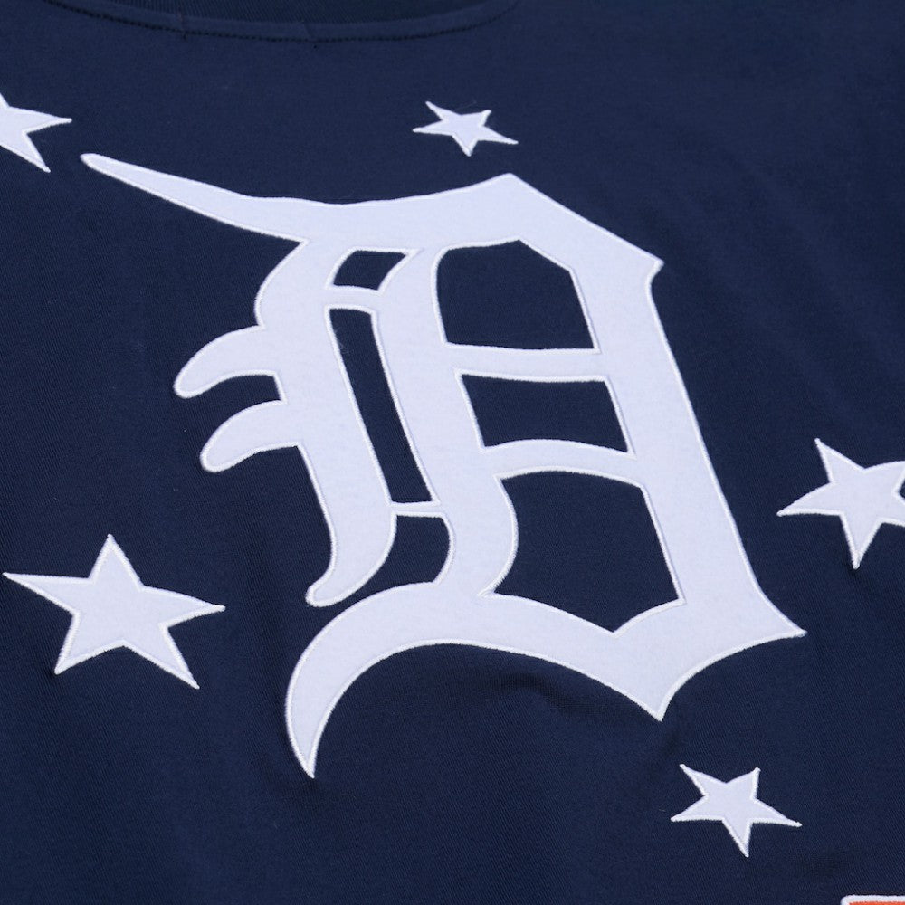 Detroit Tigers Mitchell & Ness Women's Pep Rally Cropped Boxy T-Shirt - Navy T-shirts
